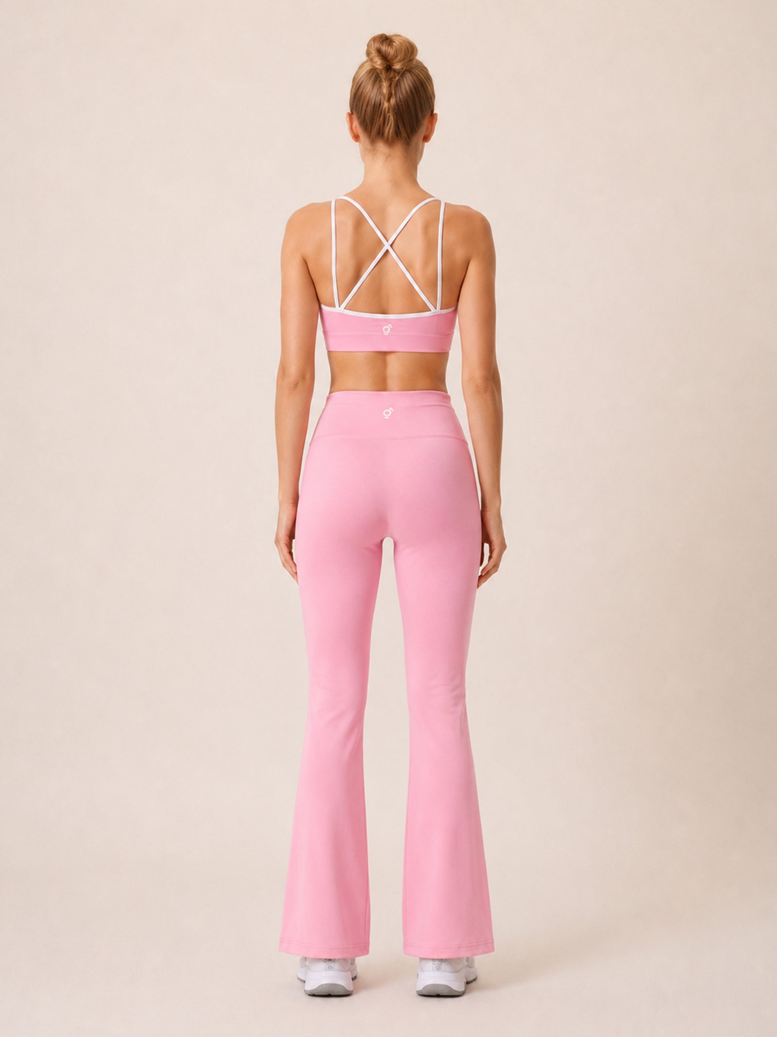 Pink Drink Contrast Flared Leggings